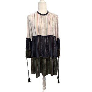 Allison New York Tiered Babydol Dress Floral Boho Women Small